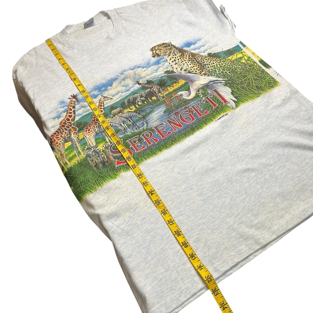 Vintage Serengeti Wrap Tee Busch Gardens Safari Animal Cal Cru Single Stitch XL - Picture 10 of 10